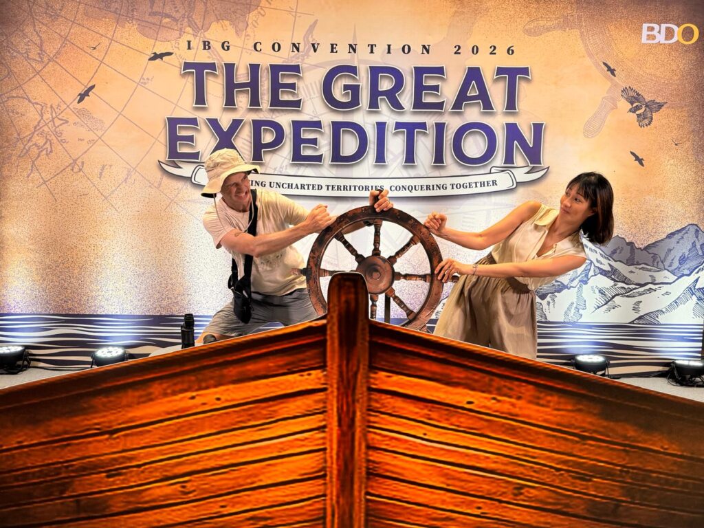 Motivational speaker Rob Lilwall and wife Christine enjoying the photo booth